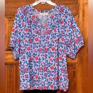 LOFT peasant blouse cotton/rayon blend
